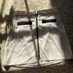 Black and White w/ Gold Zipper Express A-line Skirt
